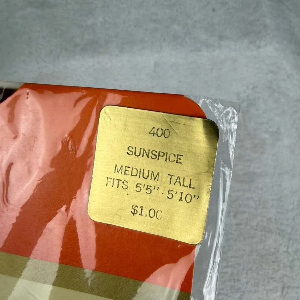 Vintage Gold Coast Sunspice Pantyhose Medium Tall Goldblatt's Deadstock Tights